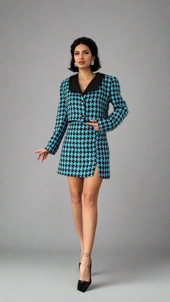 Gaiia Double Buttoned Jacket & Mini Skirt Set - GAIIA